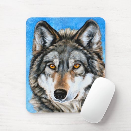 Gemalter Wolf Mousepad (Mit Mouse)