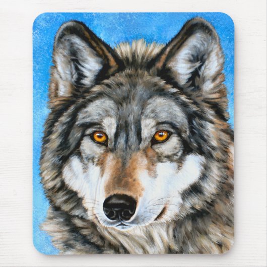 Gemalter Wolf Mousepad (Vorne)