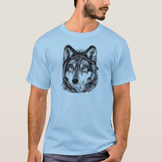 Gemalter WolfGrayscale T-Shirt (Vorderseite)