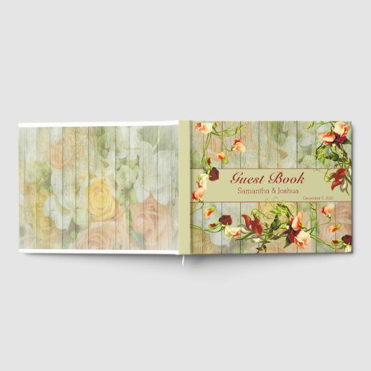 Gemalter Zaun mit Frühlingsblumen Gästebuch (Voll)