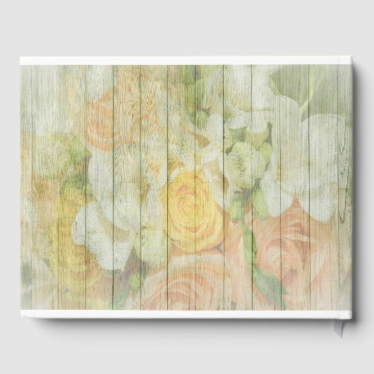 Gemalter Zaun mit Frühlingsblumen Gästebuch (Rückseite)