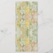 Gemalter Zaun mit Frühlingsblumen Menükarte (Rückseite)