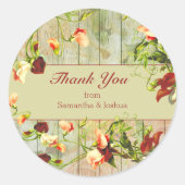 Gemalter Zaun mit Frühlingsblumen Runder Aufkleber (Vorderseite)