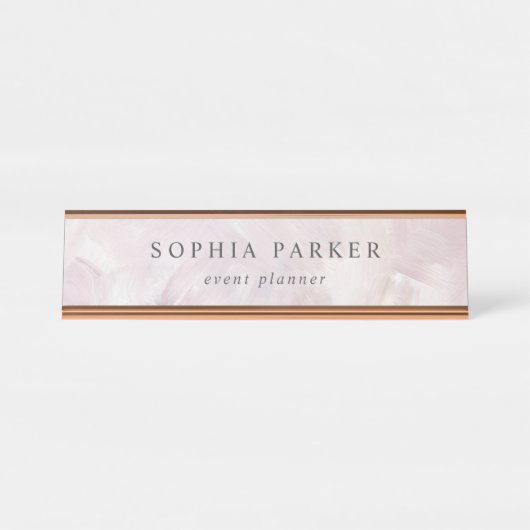 Gemaltes abstraktes | elegantes Minimalistisches Schreibtischnamensplakette (Vorderseite )