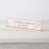 Gemaltes abstraktes | elegantes Minimalistisches Schreibtischnamensplakette (Vorderseite )