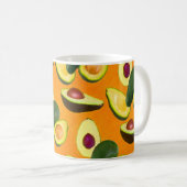 Gemaltes Avocado-Muster Kaffeetasse (VorderseiteRechts)