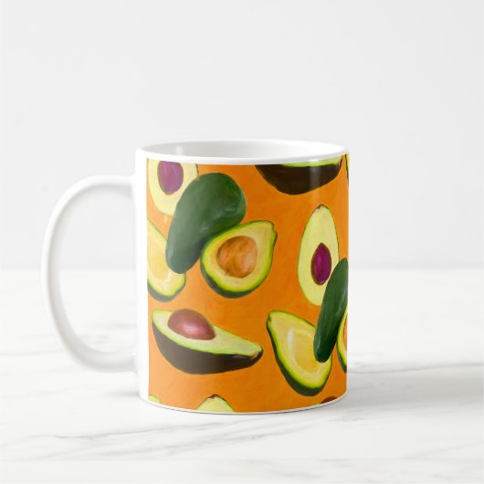 Gemaltes Avocado-Muster Kaffeetasse (Links)
