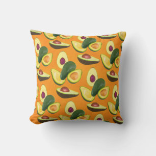 Gemaltes Avocado-Muster Kissen