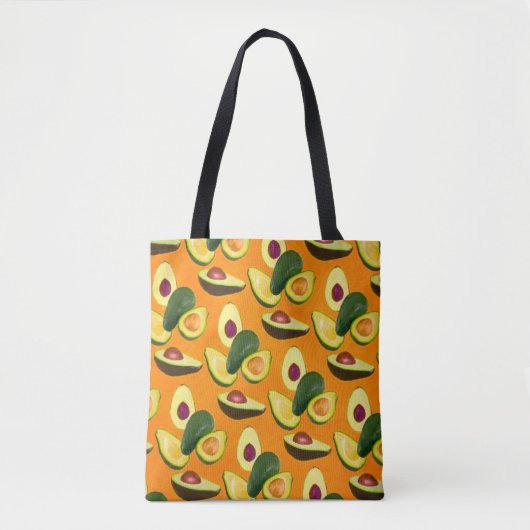 Gemaltes Avocado-Muster Tasche (Vorderseite)