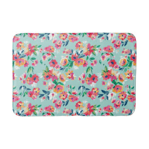 Gemaltes Blumen-Muster Badematte