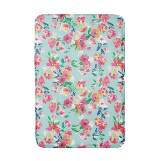 Gemaltes Blumen-Muster Badematte (Vorderseite Vertikal)