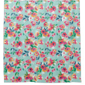 Gemaltes Blumen-Muster Duschvorhang (Vorderseite)