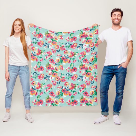 Gemaltes Blumen-Muster Fleecedecke (Beispiel)