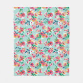 Gemaltes Blumen-Muster Fleecedecke (Vorderseite)
