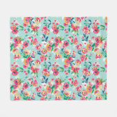 Gemaltes Blumen-Muster Fleecedecke (Vorderseite (Horizontal))