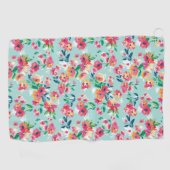 Gemaltes Blumen-Muster Golfhandtuch (Horizontal)