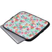 Gemaltes Blumen-Muster Laptopschutzhülle (Vorne Knopf)