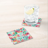 Gemaltes Blumen-Muster Rechteckiger Pappuntersetzer (Vor Ort)