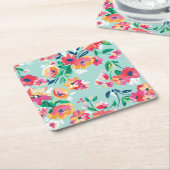 Gemaltes Blumen-Muster Rechteckiger Pappuntersetzer (angewinkelt)