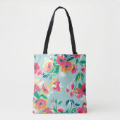 Gemaltes Blumen-Muster Tasche (Vorderseite)
