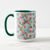 Gemaltes Blumen-Muster Tasse (Links)