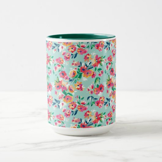 Gemaltes Blumen-Muster Tasse (Zentrum)