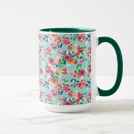 Gemaltes Blumen-Muster Tasse (Rechts)