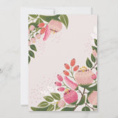 Gemaltes Blumenrosa der Babyparty-Einladungs-| Einladung (Rückseite)