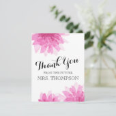 Gemaltes Brautparty der Blüten-| danken Ihnen Dankeskarte (Stehend Vorderseite)