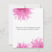 Gemaltes Brautparty der Blüten-| danken Ihnen Dankeskarte (Rückseite)