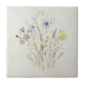 Gemaltes Conanthera Blumen-Blumenstrauß-Vintages Fliese (Vorderseite)