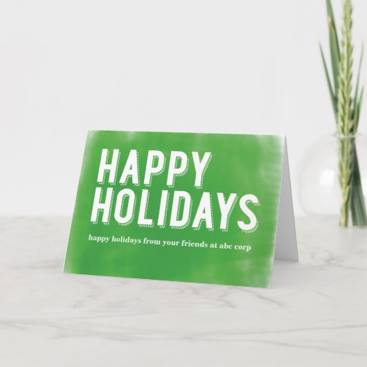 Gemaltes Feiertags-Grün Feiertagskarte (Vorderseite)