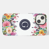 Gemaltes florales Monogramm Apple iPhone Case Hülle (Rückseite (Horizontal))