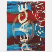 Gemaltes Friedenszeichen Fleecedecke (Vorderseite)