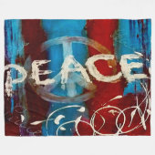 Gemaltes Friedenszeichen Fleecedecke (Vorderseite (Horizontal))