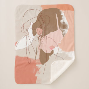 Gemaltes Konturn-Frau-Porträt Sherpadecke