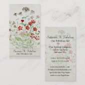 Gemaltes Pechnelken-Blumen-Blumenstrauß-Vintages Visitenkarte (Vorne/Hinten)