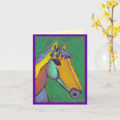 Gemaltes Pony - notecard Karte (Gelbe Blume)