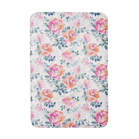 Gemaltes Rosen-Muster Badematte (Vorderseite Vertikal)