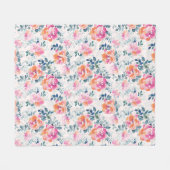 Gemaltes Rosen-Muster Fleecedecke (Vorderseite (Horizontal))