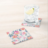 Gemaltes Rosen-Muster Rechteckiger Pappuntersetzer (Vor Ort)