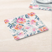 Gemaltes Rosen-Muster Rechteckiger Pappuntersetzer (angewinkelt)