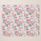 Gemaltes Rosen-Muster Sherpadecke (Vorderseite (Horizontal))