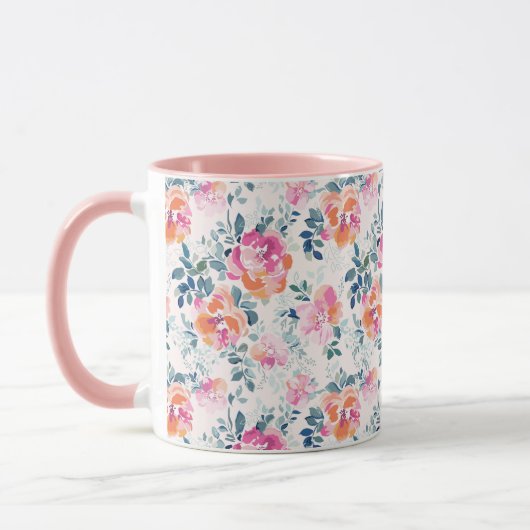 Gemaltes Rosen-Muster Tasse (Links)