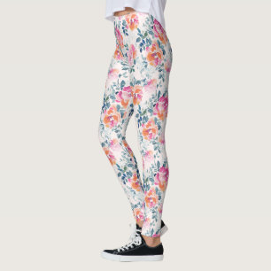 Gemaltes Rosenmuster Leggings