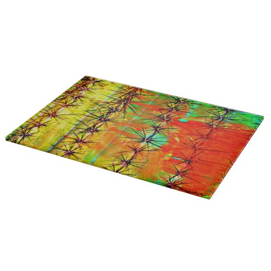 Gemaltes Saguaro-Küchen-Schneidebrett Schneidebrett (Ecke)