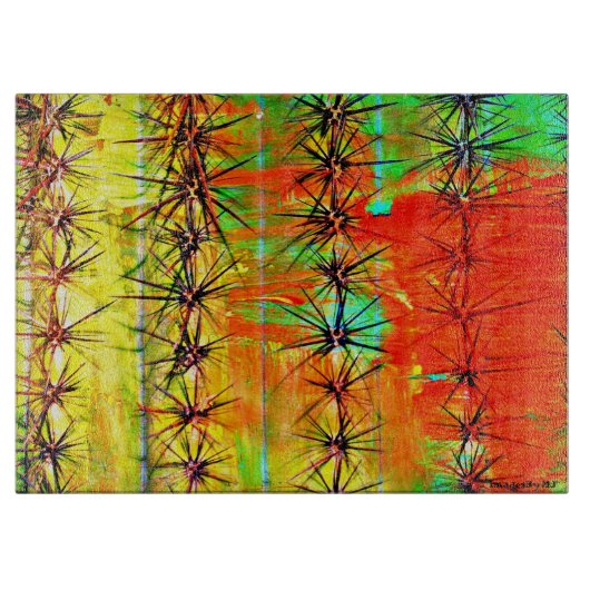 Gemaltes Saguaro-Küchen-Schneidebrett Schneidebrett (Vorderseite)