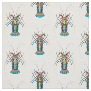 Gemaltes stacheliger Hummer-Kunst-Gewebe Stoff