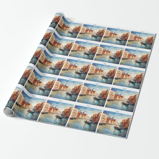 Gemaltes Venedig, Italien Geschenkpapier (Ungerollt)