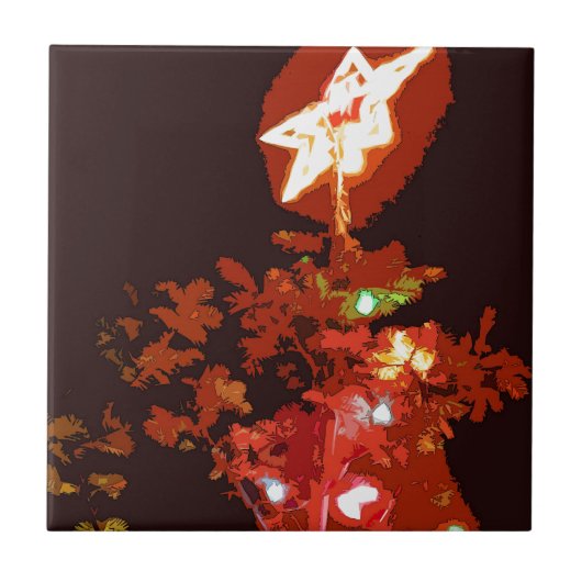 Gemaltes Weihnachten Fliese (Vorderseite)